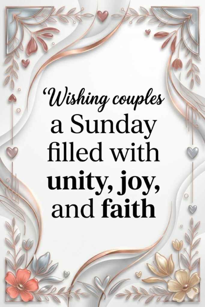 Wishing couples a Sunday filled with unity, joy, and faith