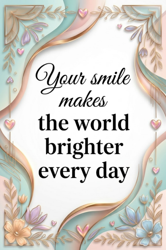 Your smile makes the world brighter every day