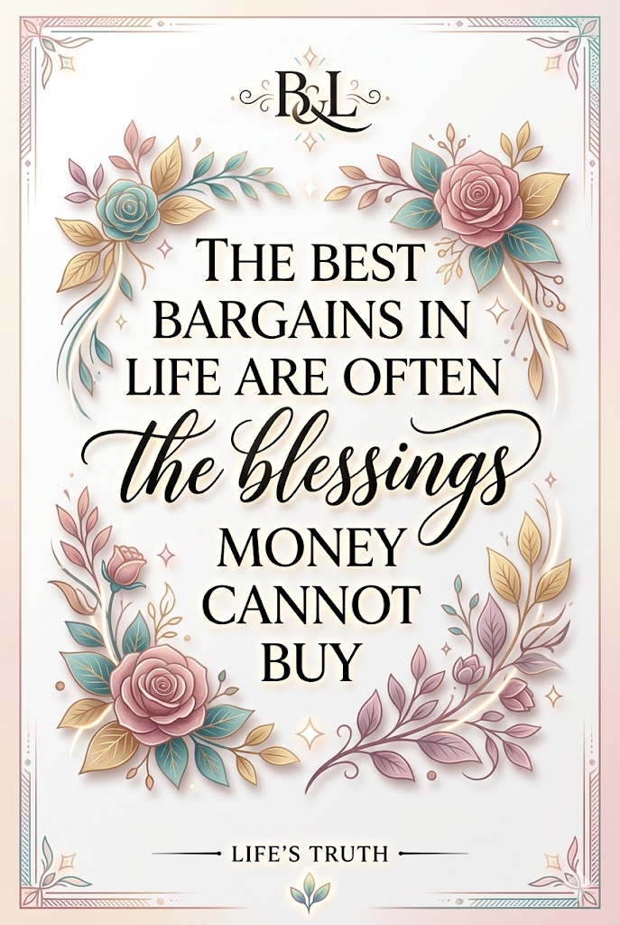 The best bargains in life are often the blessings money cannot buy